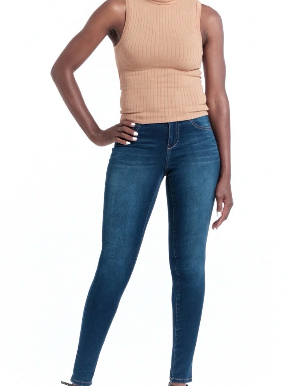 1822 Denim Women's Skinny Jeans in Dark Blue Wash